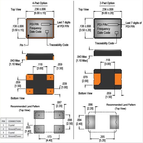 Wi2wiCrystal,C6四腳無源晶振,C6-24000X-FABA64X晶振