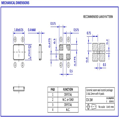 NKG諧振器|6G無線通信晶振|S1M32.0000F14E25-EXT