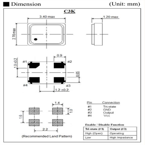 無線局域網6G晶振,C3KC20-32.768-15-3.3V,ITTI石英貼片晶振
